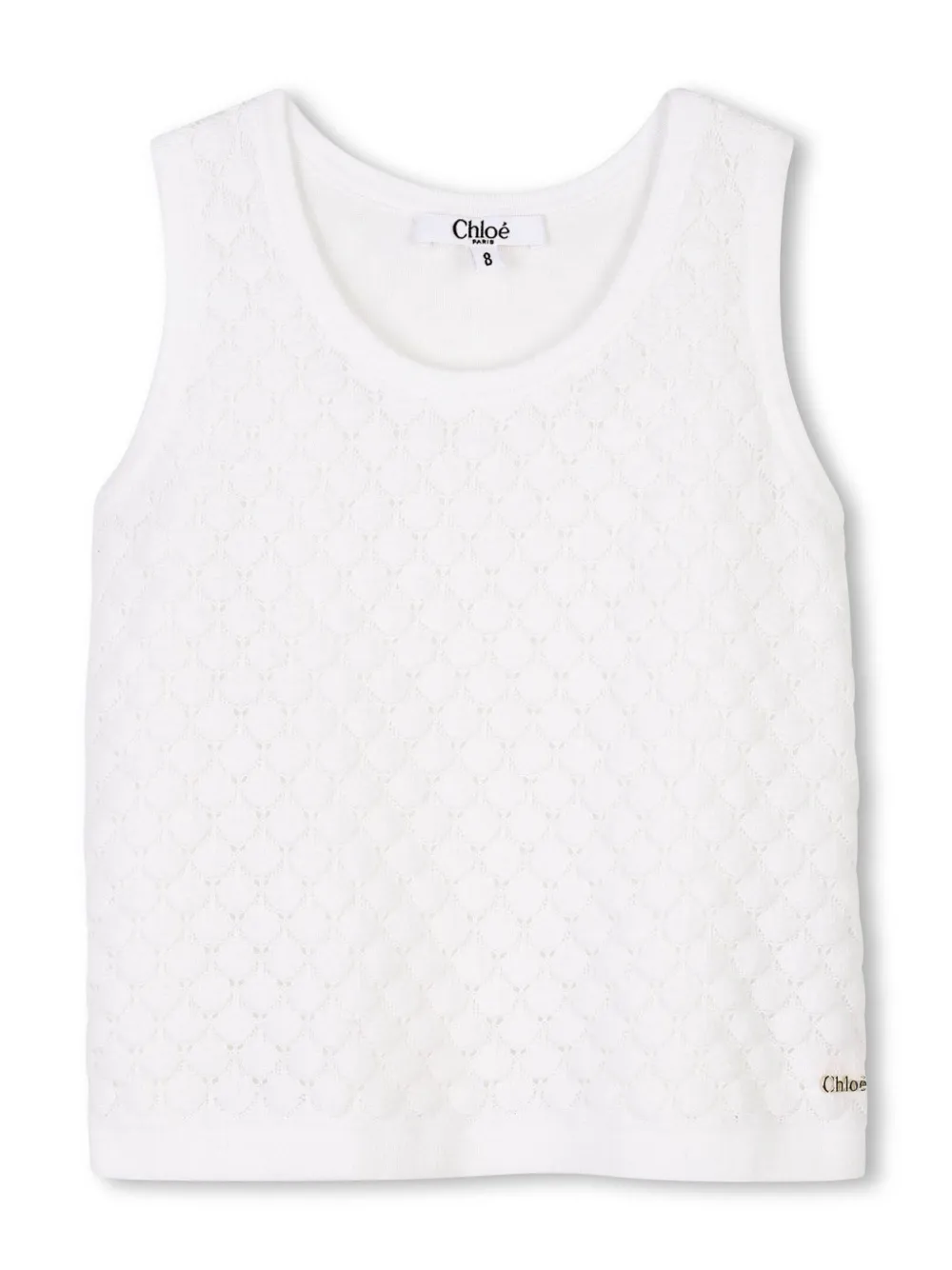 Chloé Kids Tanktop en shorts van biologisch katoen Wit