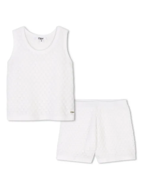 Chloé Kids organic cotton tank top and shorts set