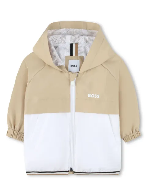 BOSS Kidswear logo-print hooded windbreaker