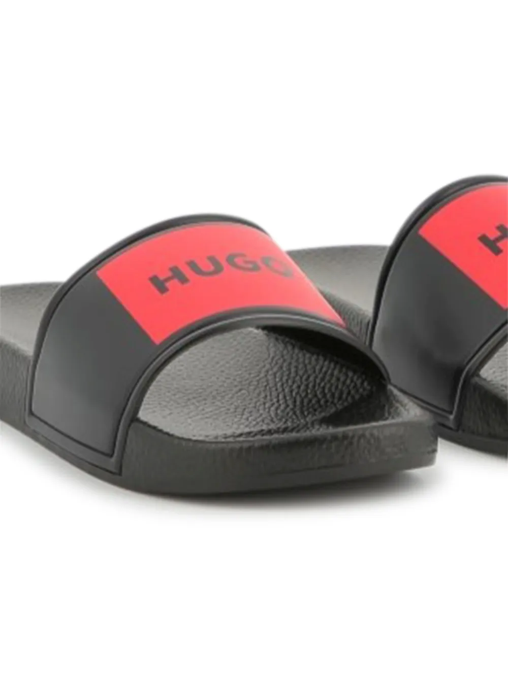 HUGO KIDS Slippers met logoprint - Zwart