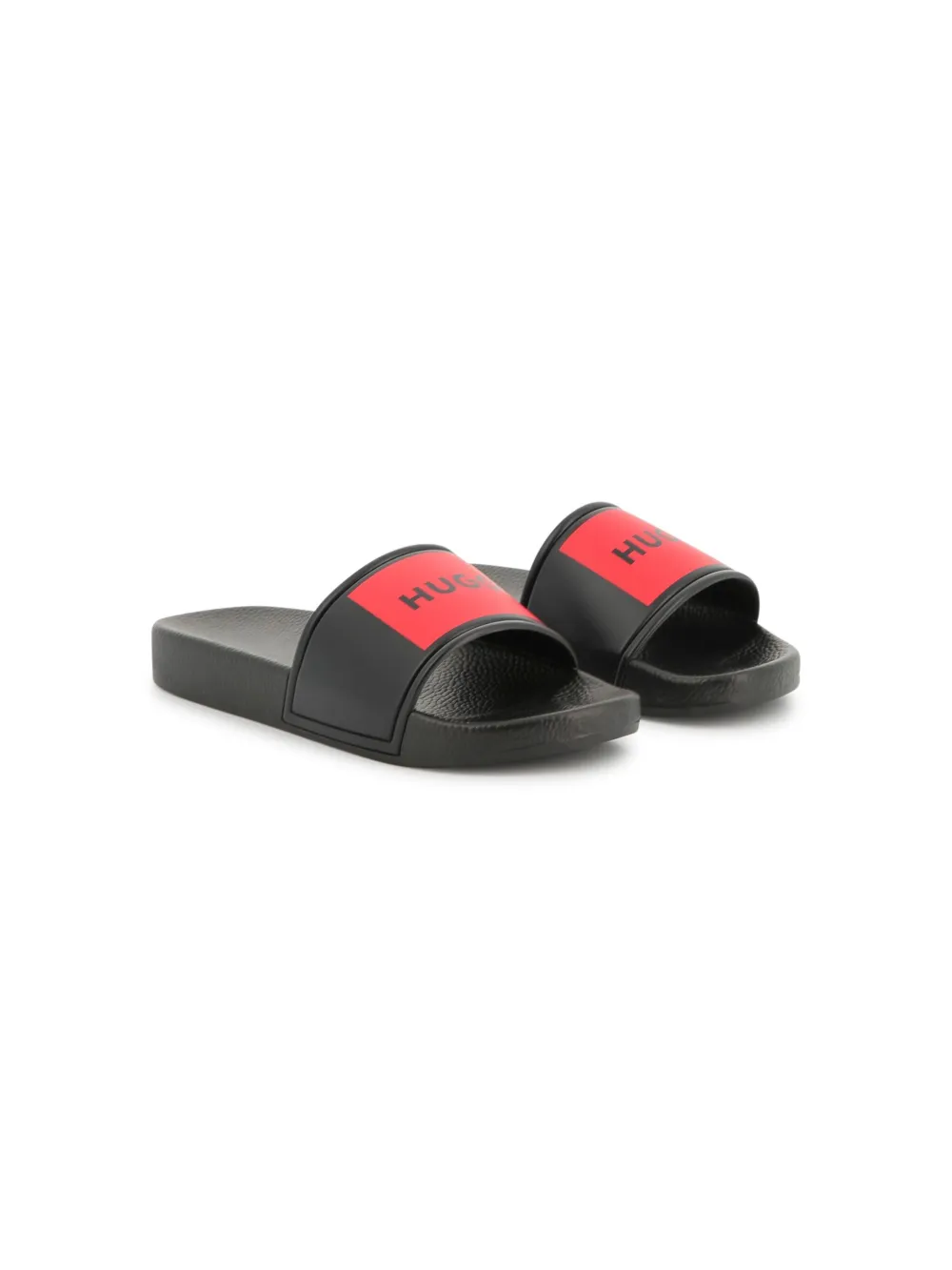 HUGO KIDS logo-print slides Black