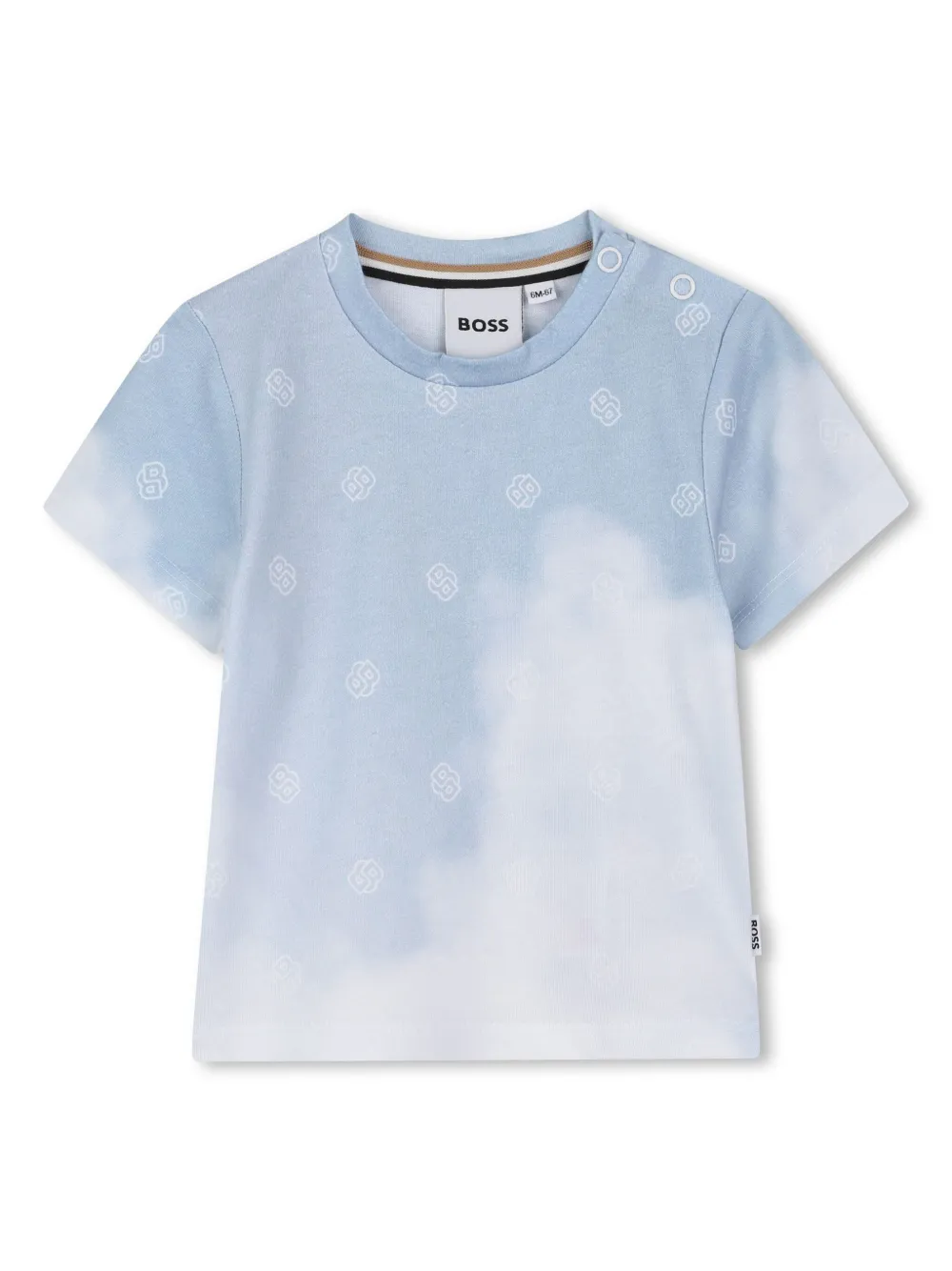 BOSS Kidswear T-shirt met monogramprint Blauw
