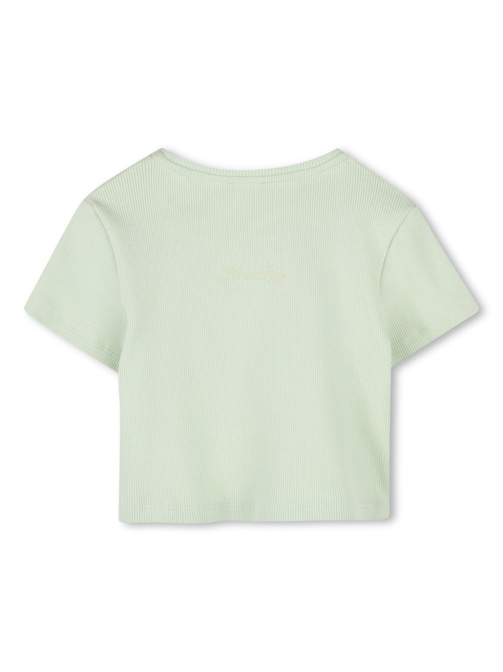 Givenchy Kids Ribgebreid T-shirt met logoplakkaat Groen