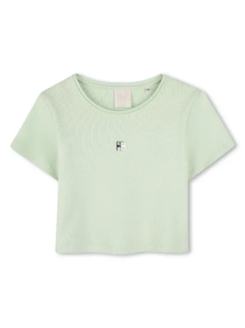 Givenchy Kids playera tejida de canalé con placa del logo