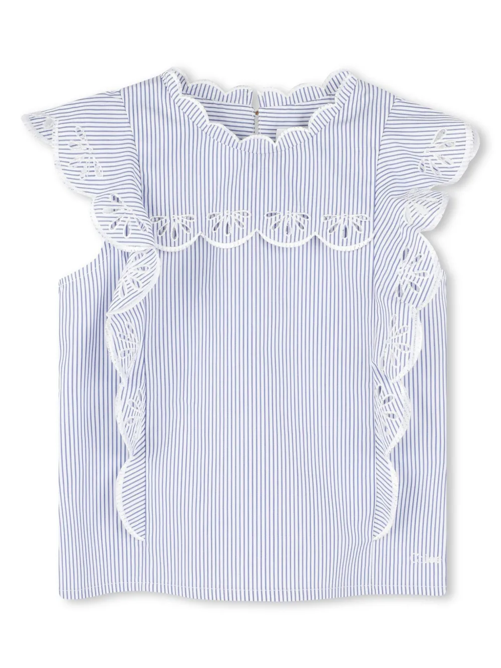 Chloé Kids オーガニックコットン ブラウス - ブルー Chloé Kids オーガニックコットン ブラウス - ブルー