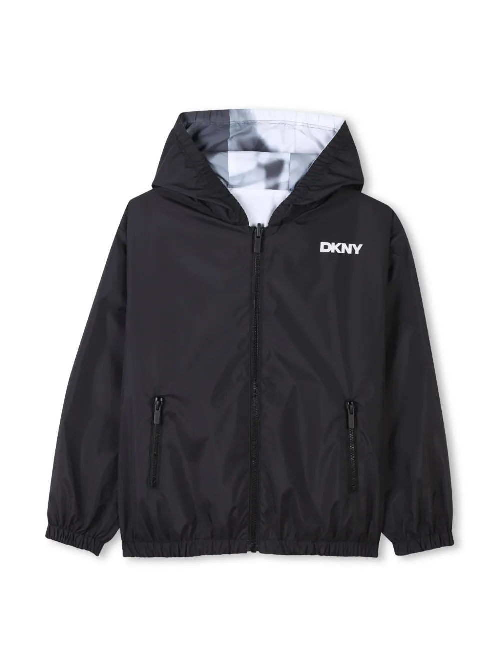 Dkny Kids Omkeerbaar waterafstotend windjack Zwart