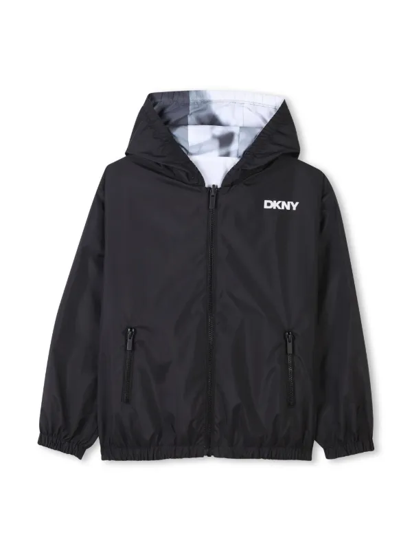 Windbreaker Jacket Dkny Water Resistant Jacket Hooded Coat Dkny