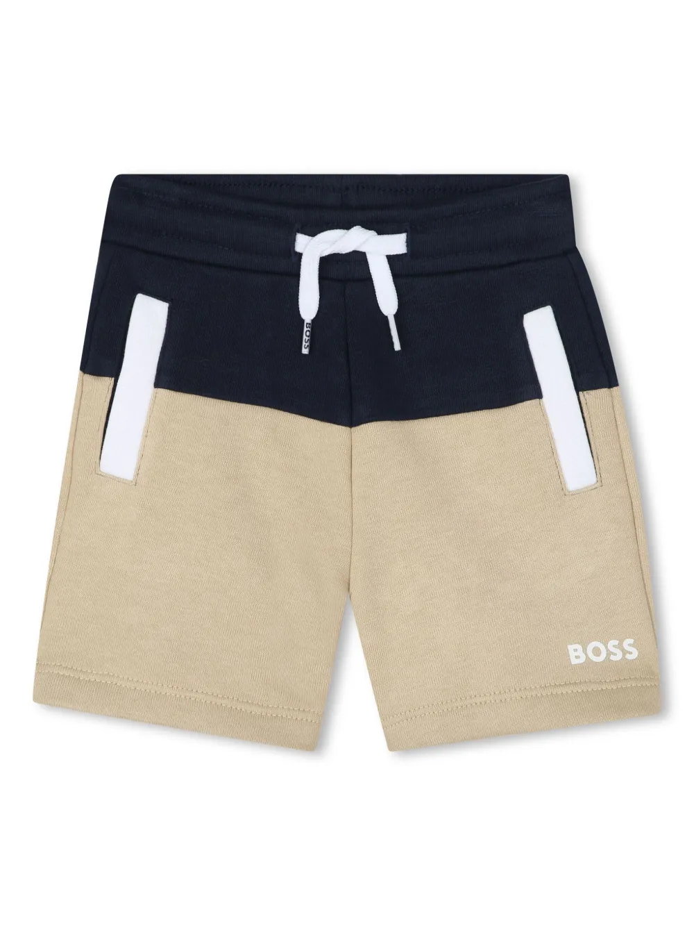 BOSS Kidswear Shorts met logoprint Beige