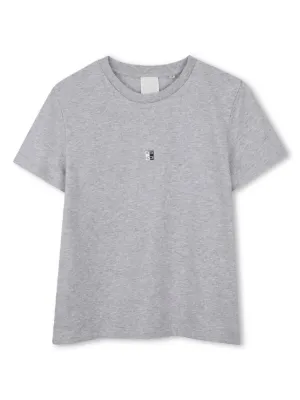 MONCLER ロゴパッチ ラウンドネックTシャツ Gray Moncler Enfant logo-patch short-sleeve T-shirt | Grey | FARFETCH