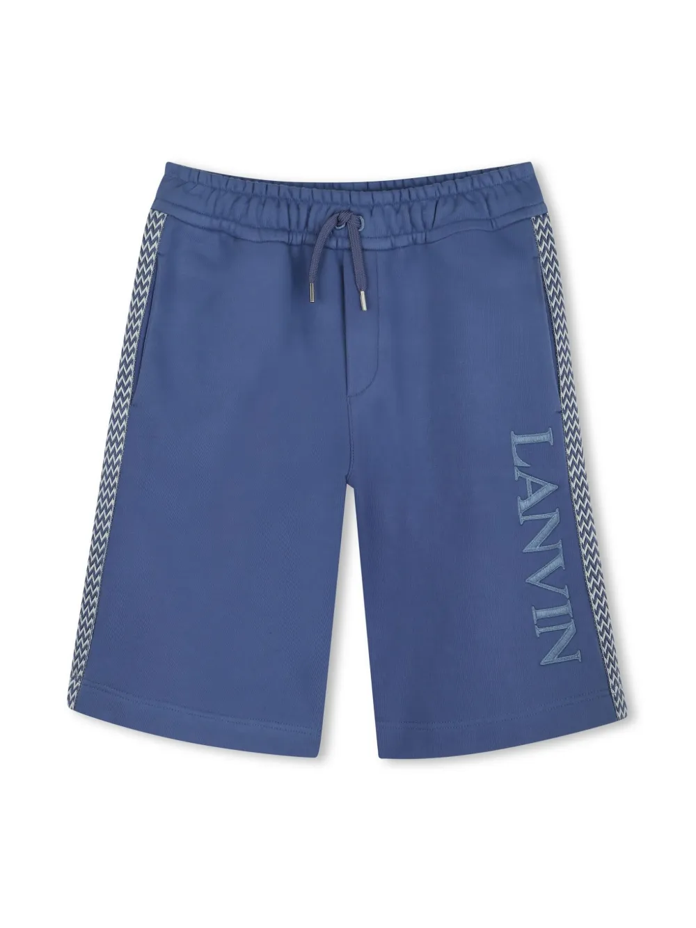 Shop Lanvin Enfant Logo-embroidered Shorts In Blue