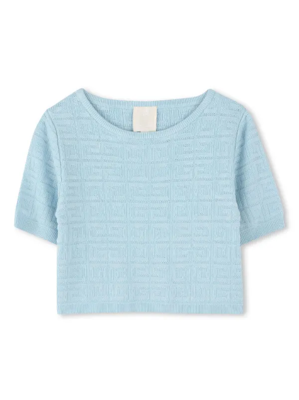 Givenchy Kids 4G Jacquard Pattern Knit Sweater Blue FARFETCH IN