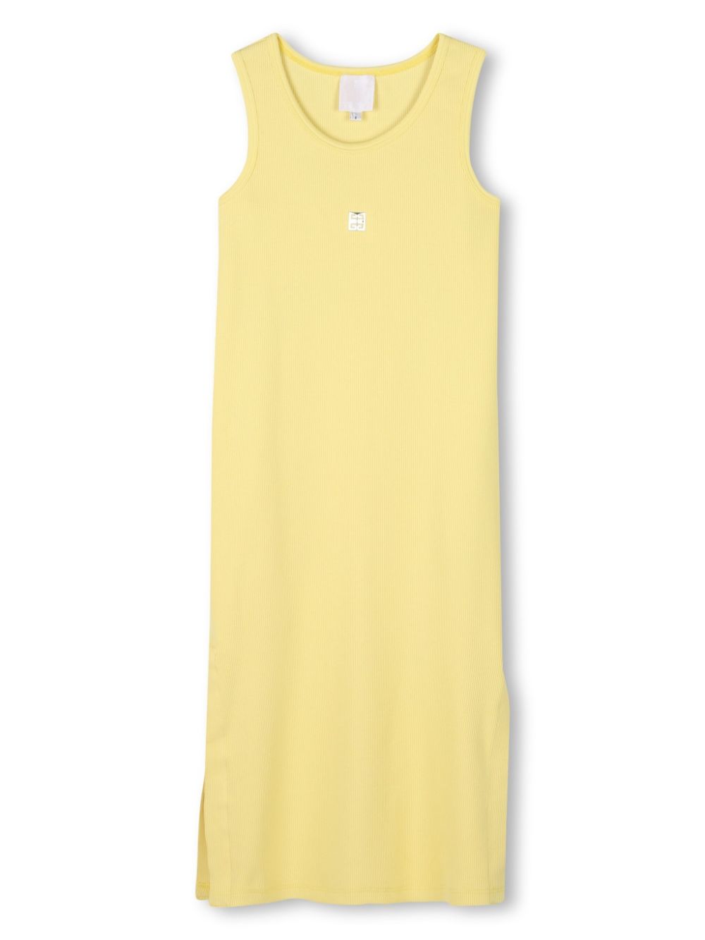 Givenchy Kids logo-plaque rib knit dress - Yellow