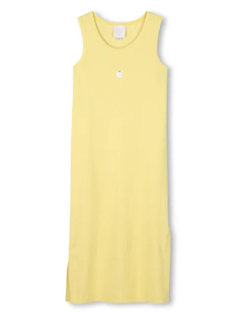 Givenchy Kids vestido tejido de canalé con placa del logo