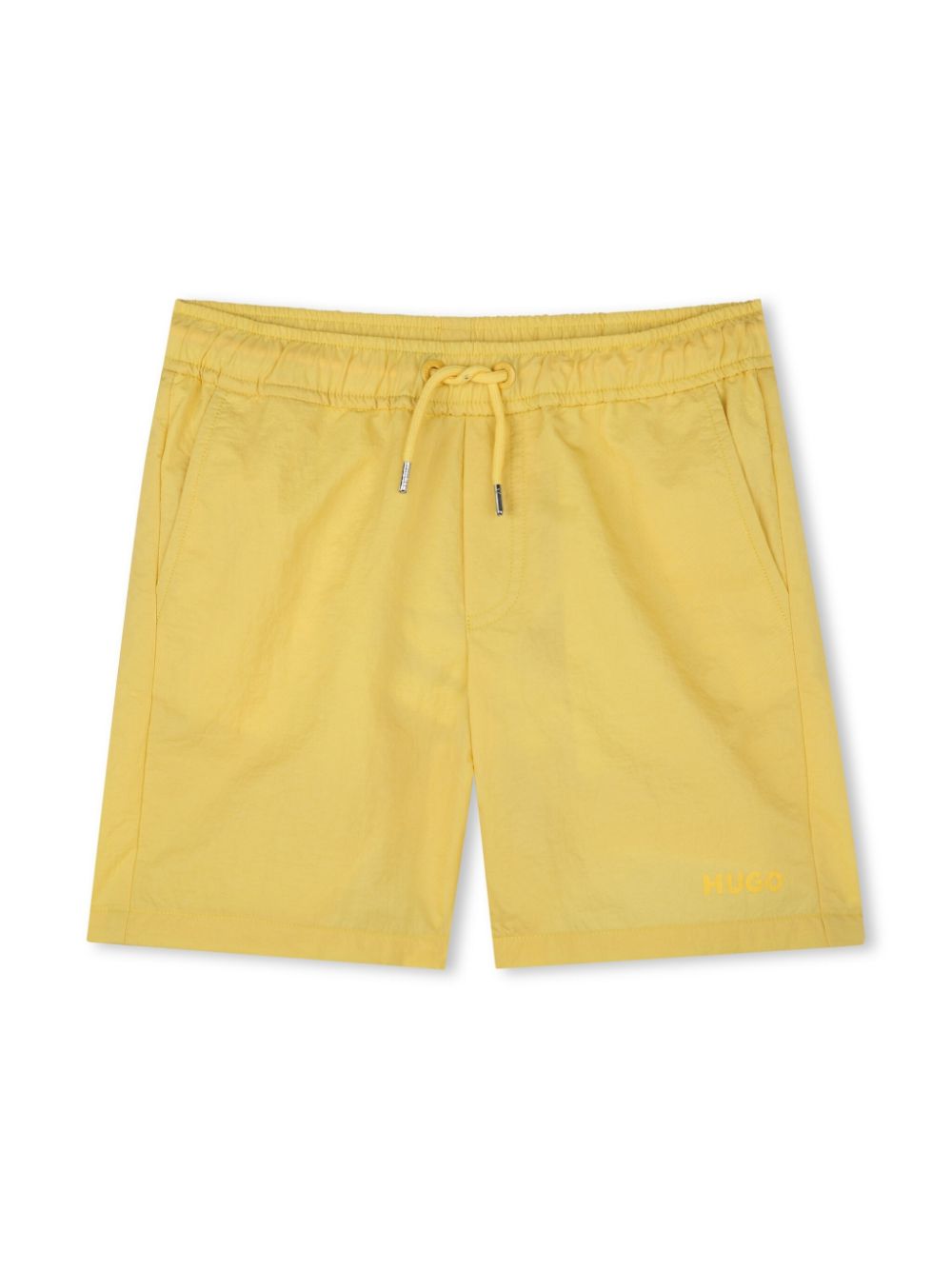 HUGO KIDS drawstring-waist swim shorts - Yellow