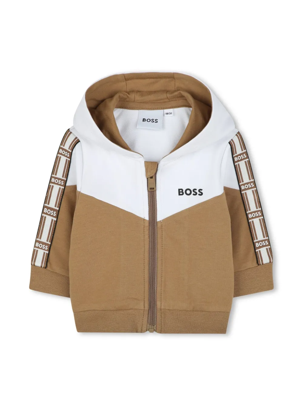 BOSS Kidswear Tweekleurig trainingspak Beige