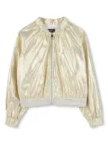 Karl Lagerfeld Kids metallic-finish bomber jacket - Gold