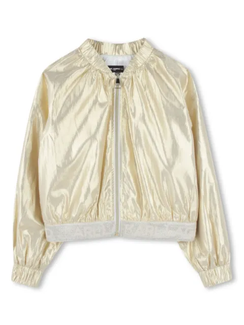 Karl Lagerfeld Kids metallic-finish bomber jacket 
