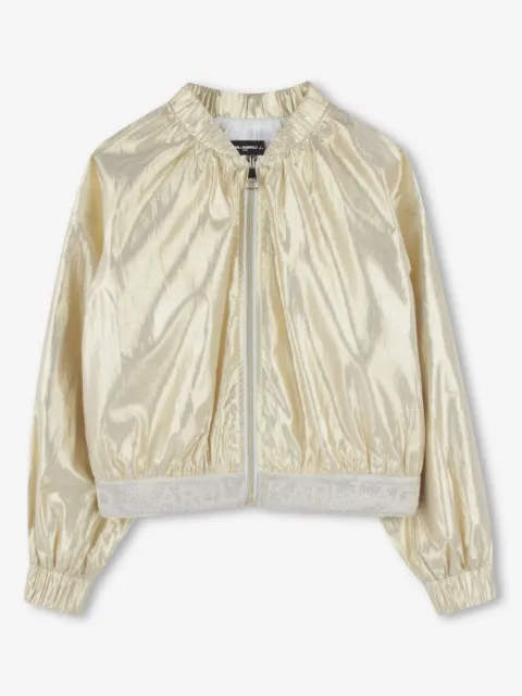 Karl Lagerfeld Kids metallic-finish bomber jacket