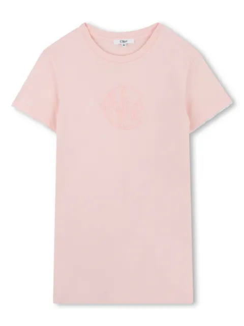 Chloé Kids vestido con logo bordado
