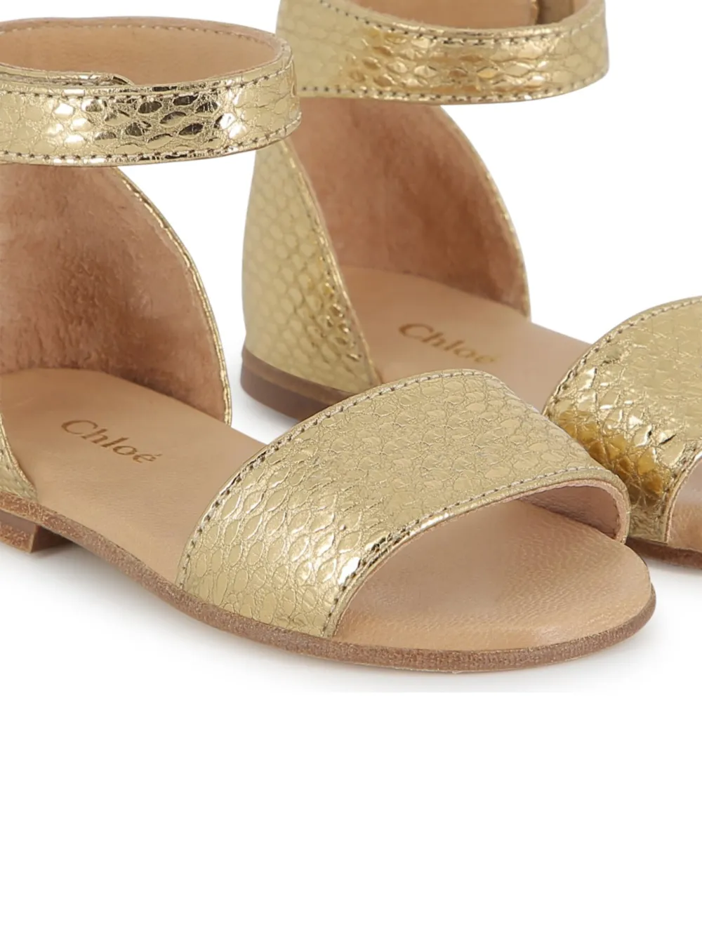 Chloé Kids metallic sandals Gold