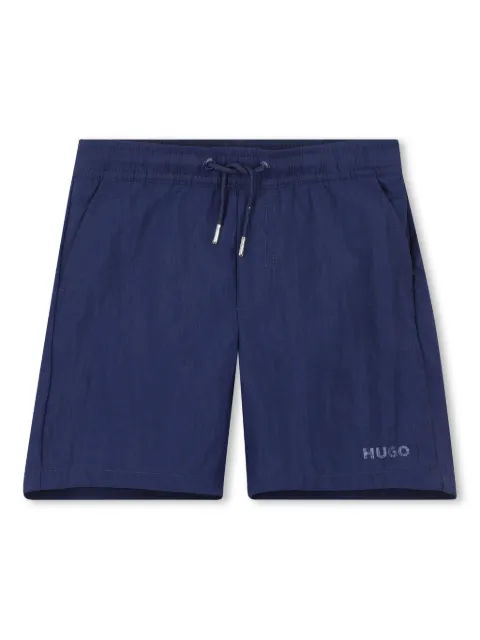 HUGO KIDS shorts de playa con logo estampado