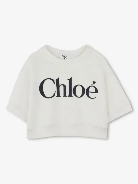 Chloé Kids سويت شيرت بطبعة شعار الماركة