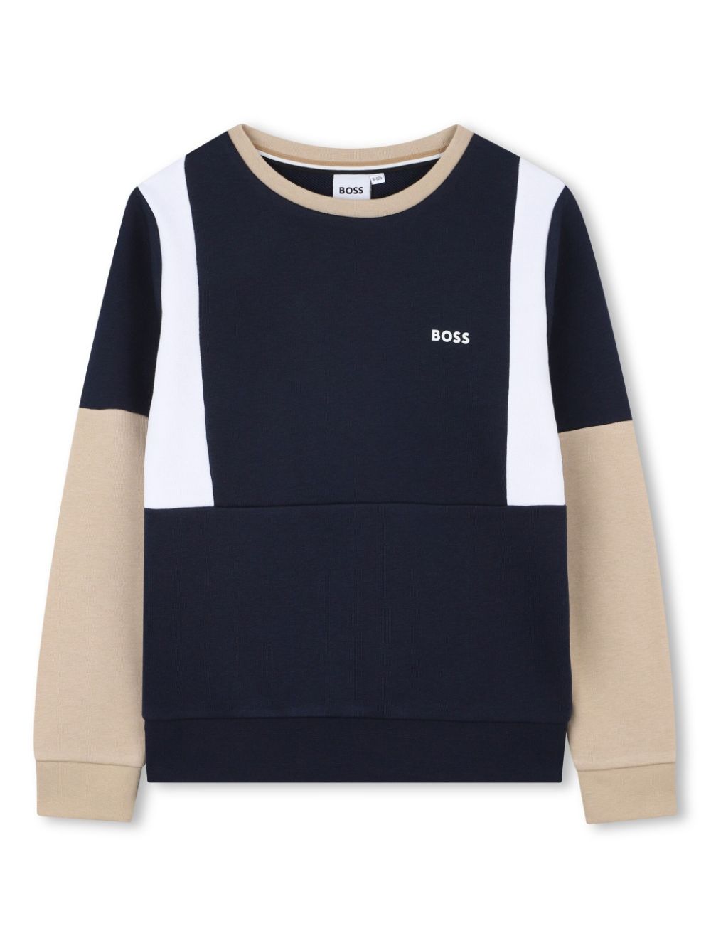 BOSS Kidswear Sweater met colourblocking Blauw