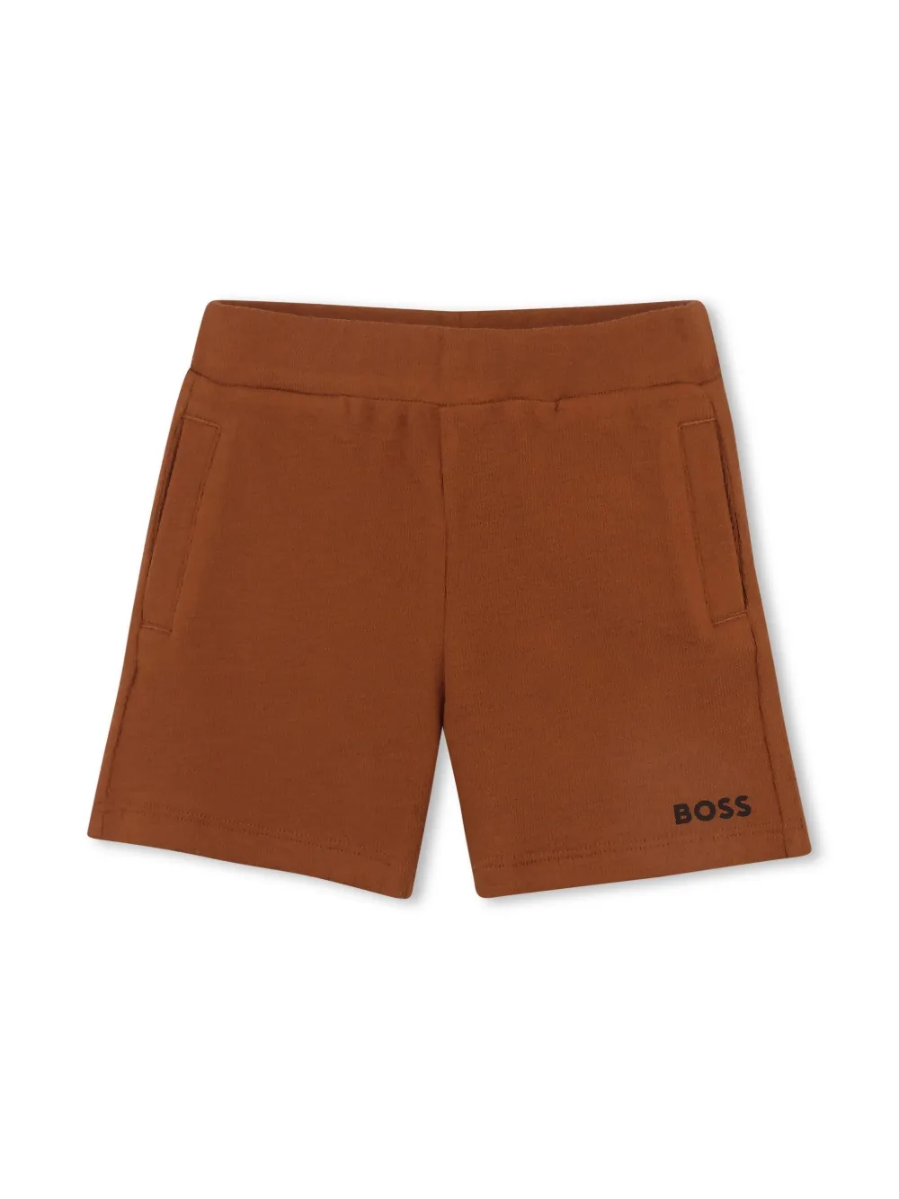 BOSS Kidswear T-shirt en shorts met logoprint Bruin