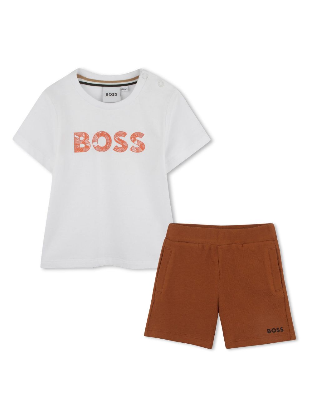 BOSS Kidswear logo-print short set - Brown