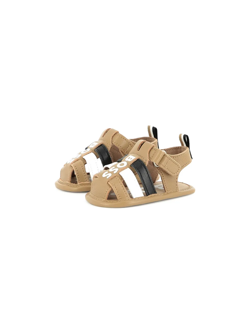 BOSS Kidswear Sandalen met logoprint Beige