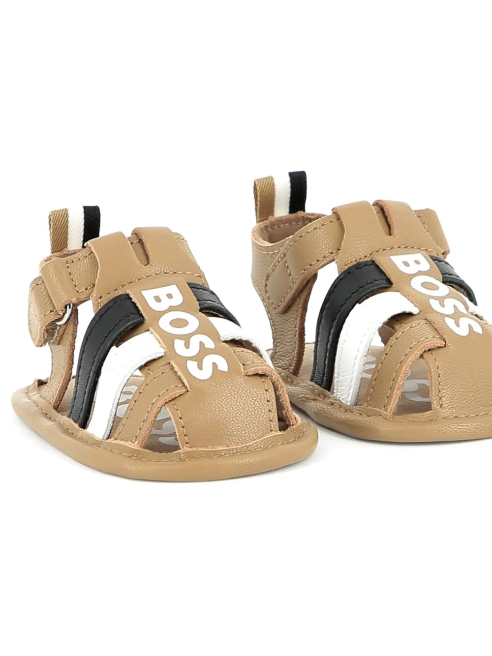 BOSS Kidswear Sandalen met logoprint - Beige