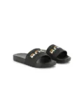 BOSS Kidswear logo-embossed slides - Black