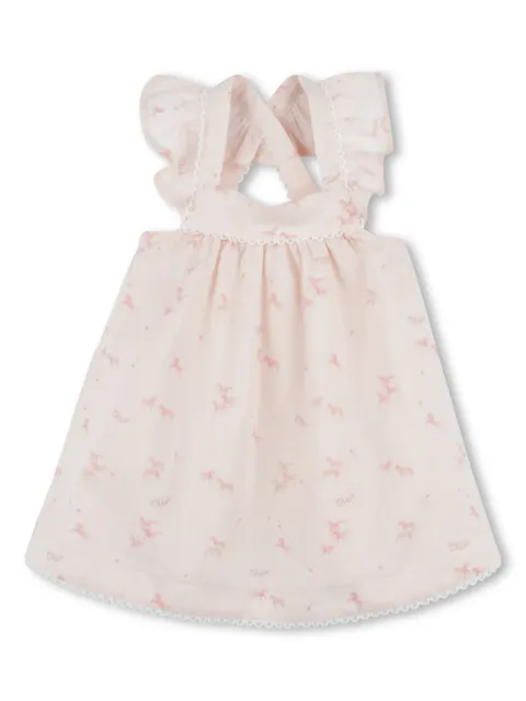 Chloé Kids horse-print cotton dress 