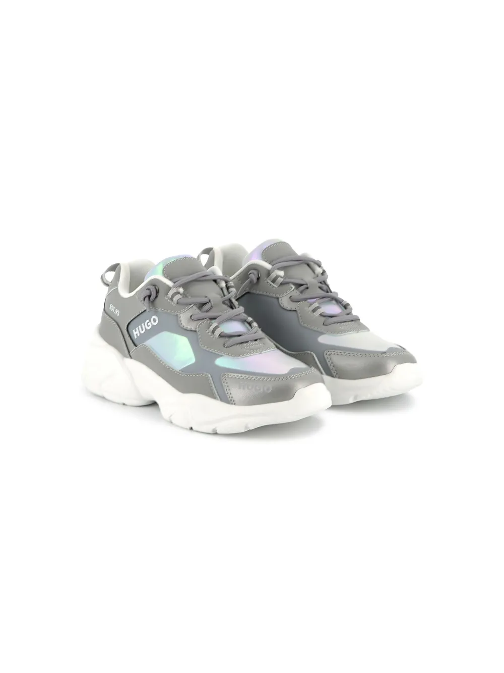 HUGO KIDS logo-print sneakers Grey