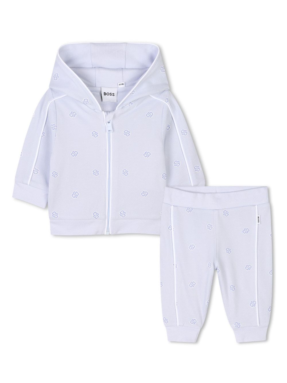 BOSS Kidswear monogram-pattern tracksuit set - Blue