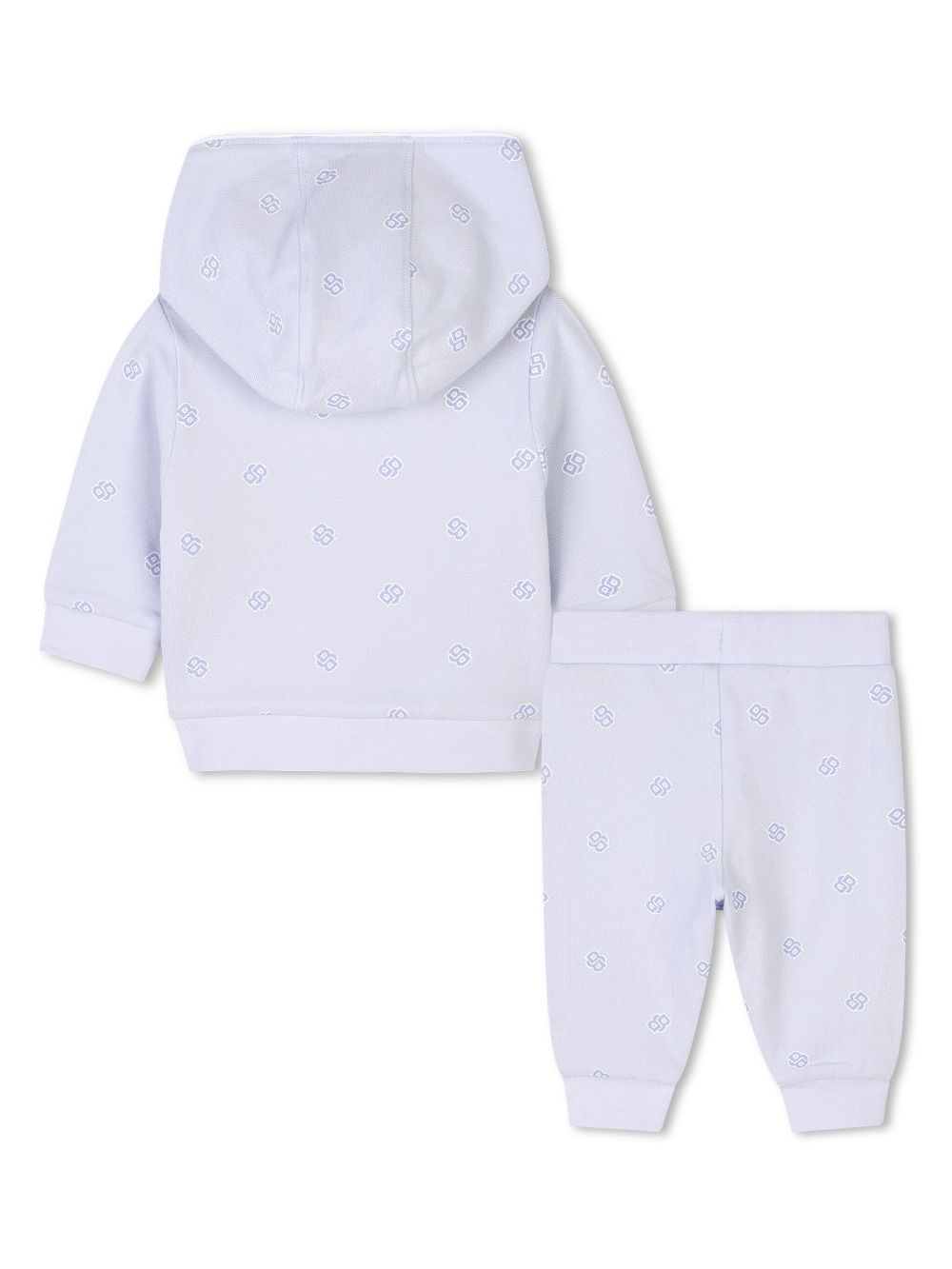 BOSS Kidswear monogram-pattern tracksuit set - Blue