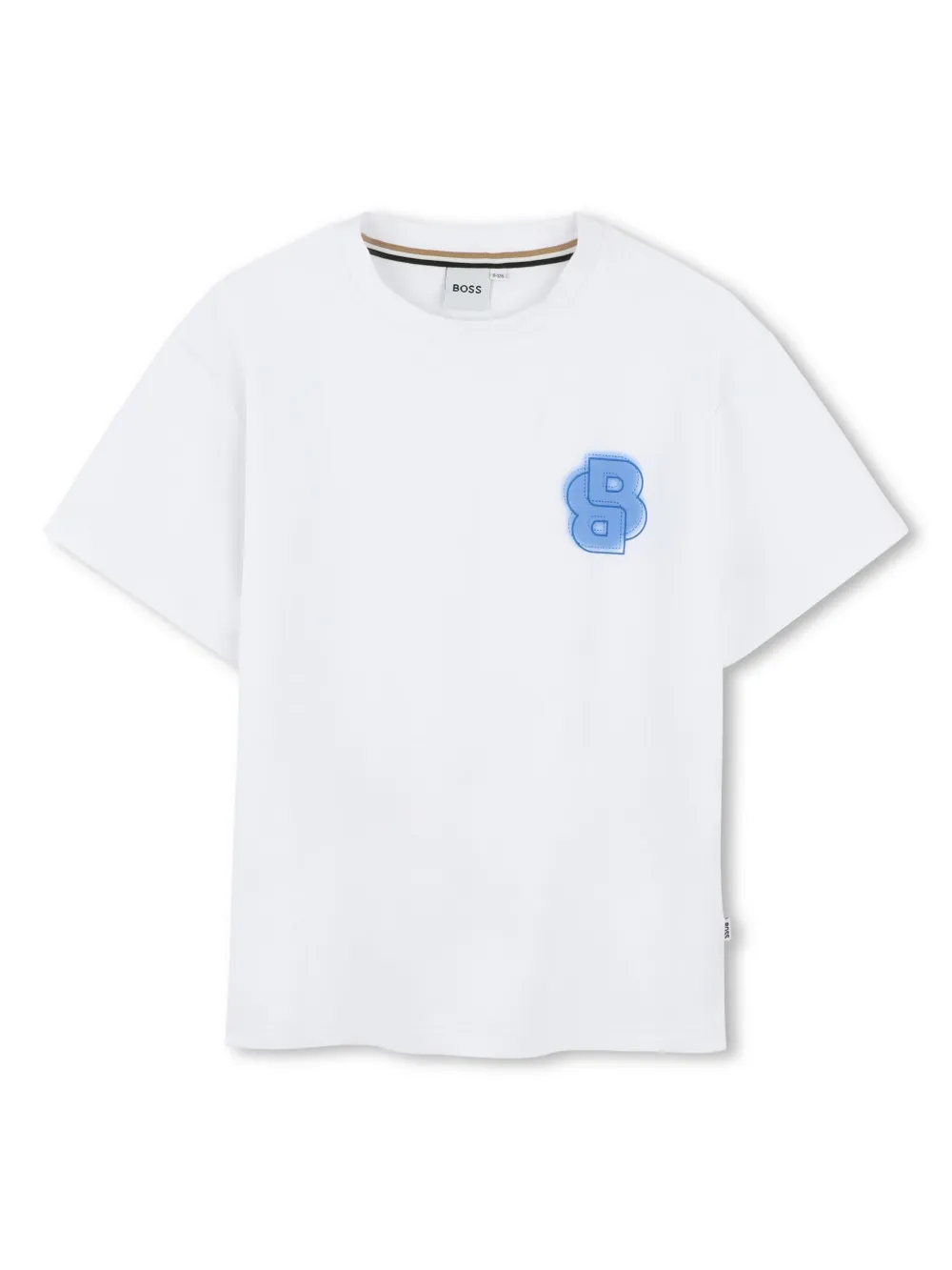 BOSS Kidswear Katoenen T-shirt met logoprint Wit