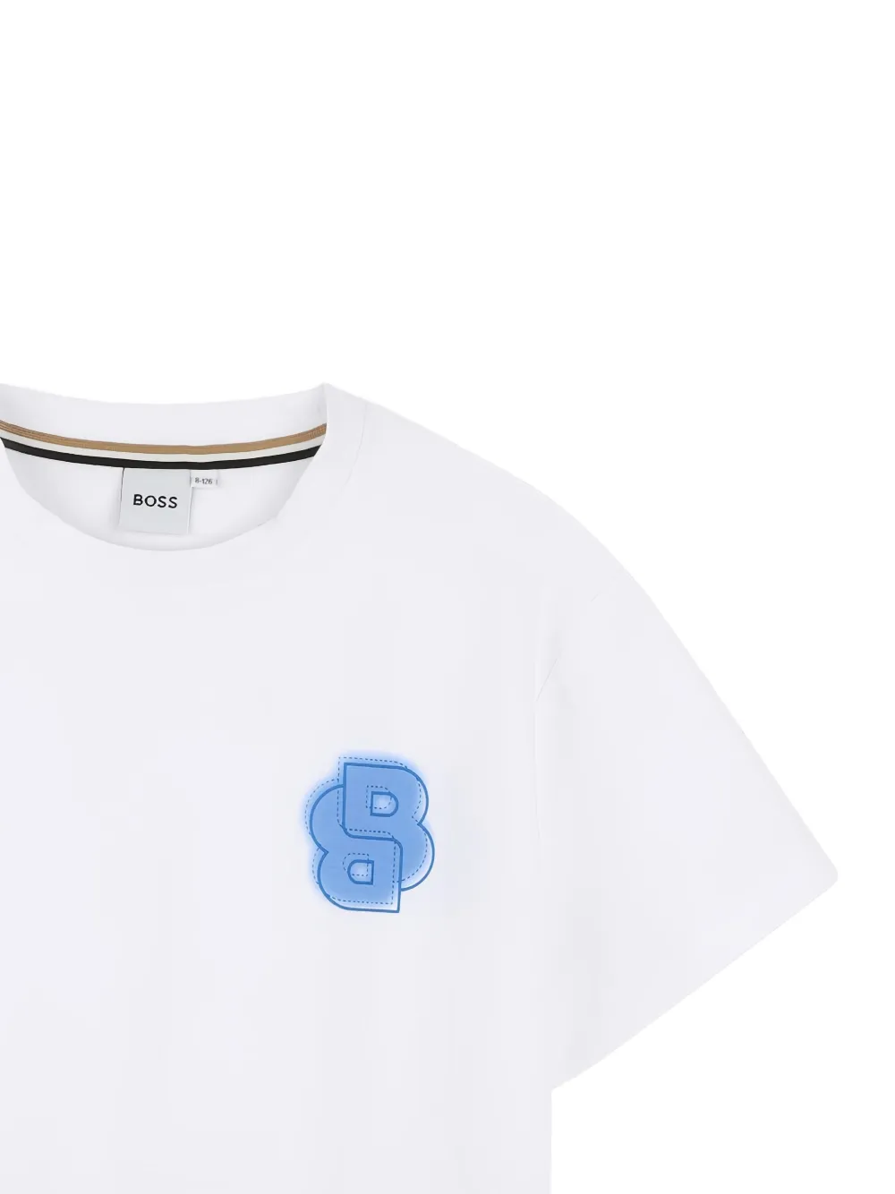 BOSS Kidswear Katoenen T-shirt met logoprint Wit