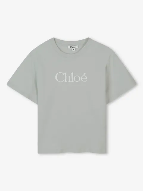 Chloé Kids logo-embroidered T-shirt