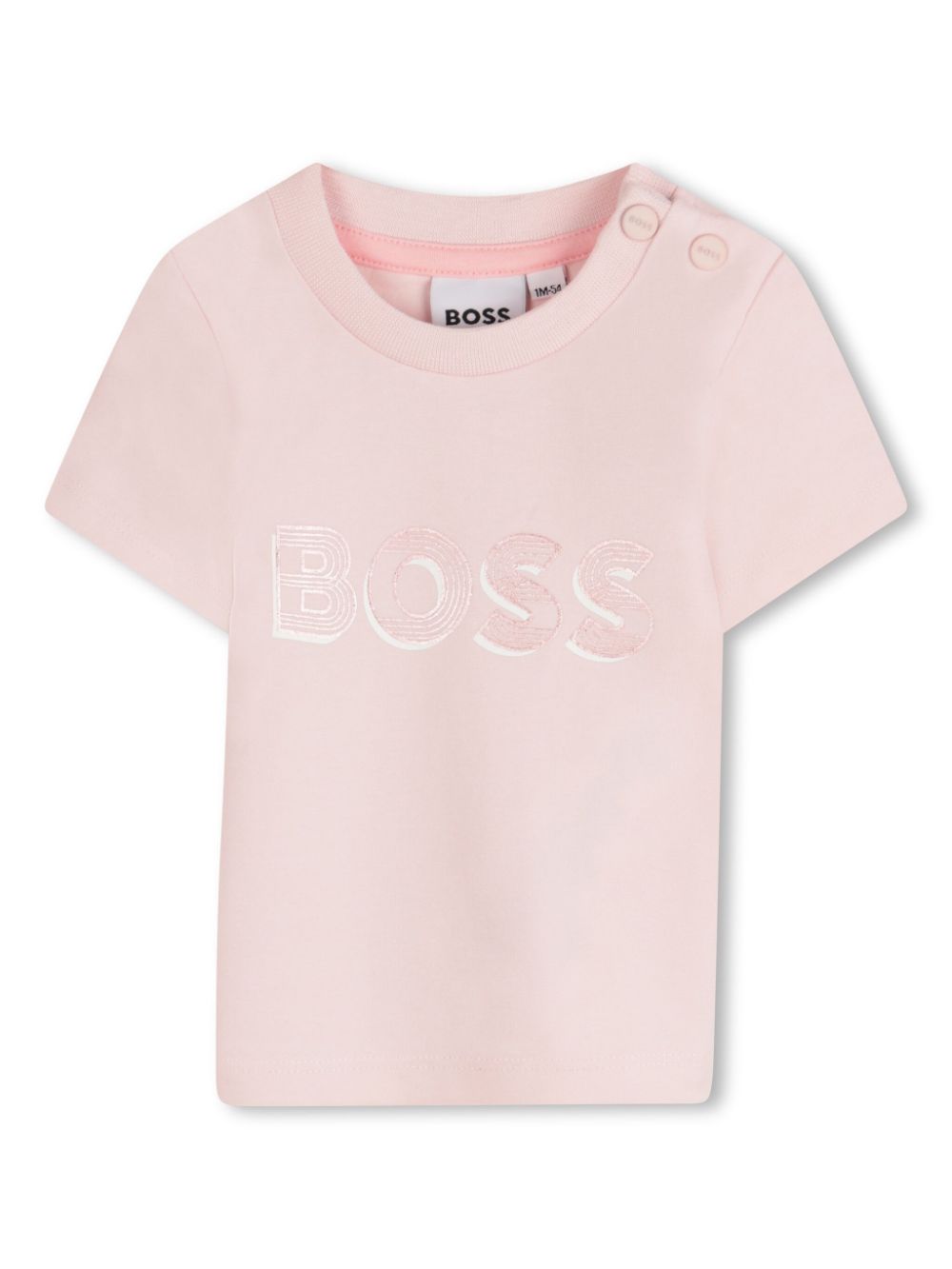 BOSS Kidswear logo-print T-shirt Roze