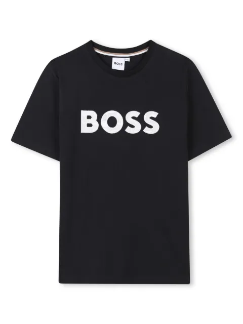 BOSS Kidswear playera manga corta con logo bordado