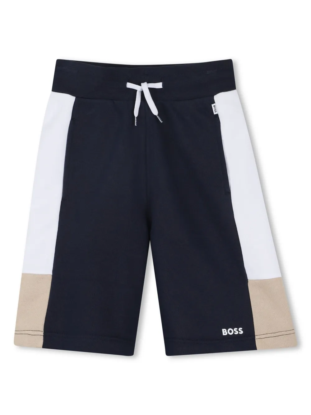 BOSS Kidswear Shorts met logoprint Blauw