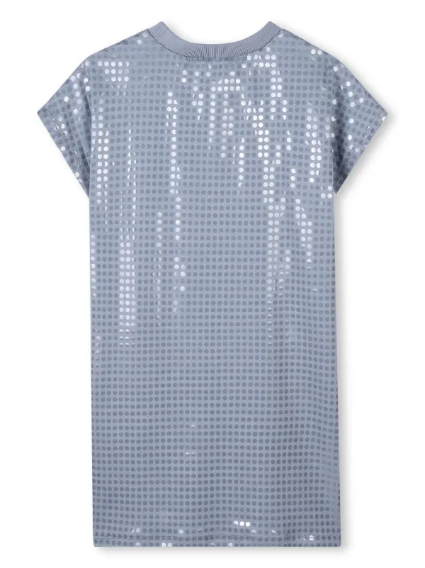 Dkny Kids sequin-embellished T-shirt Dress | Blue | FARFETCH SG