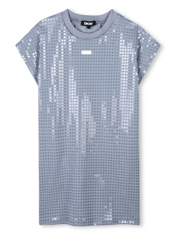 Dkny Kids sequin-embellished T-shirt Dress | Blue | FARFETCH Dkny Kids sequin-embellished T-shirt Dress | Blue | FARFETCH