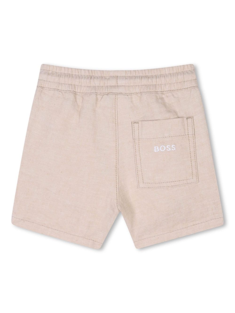 BOSS Kidswear Shorts met geborduurd logo - Beige