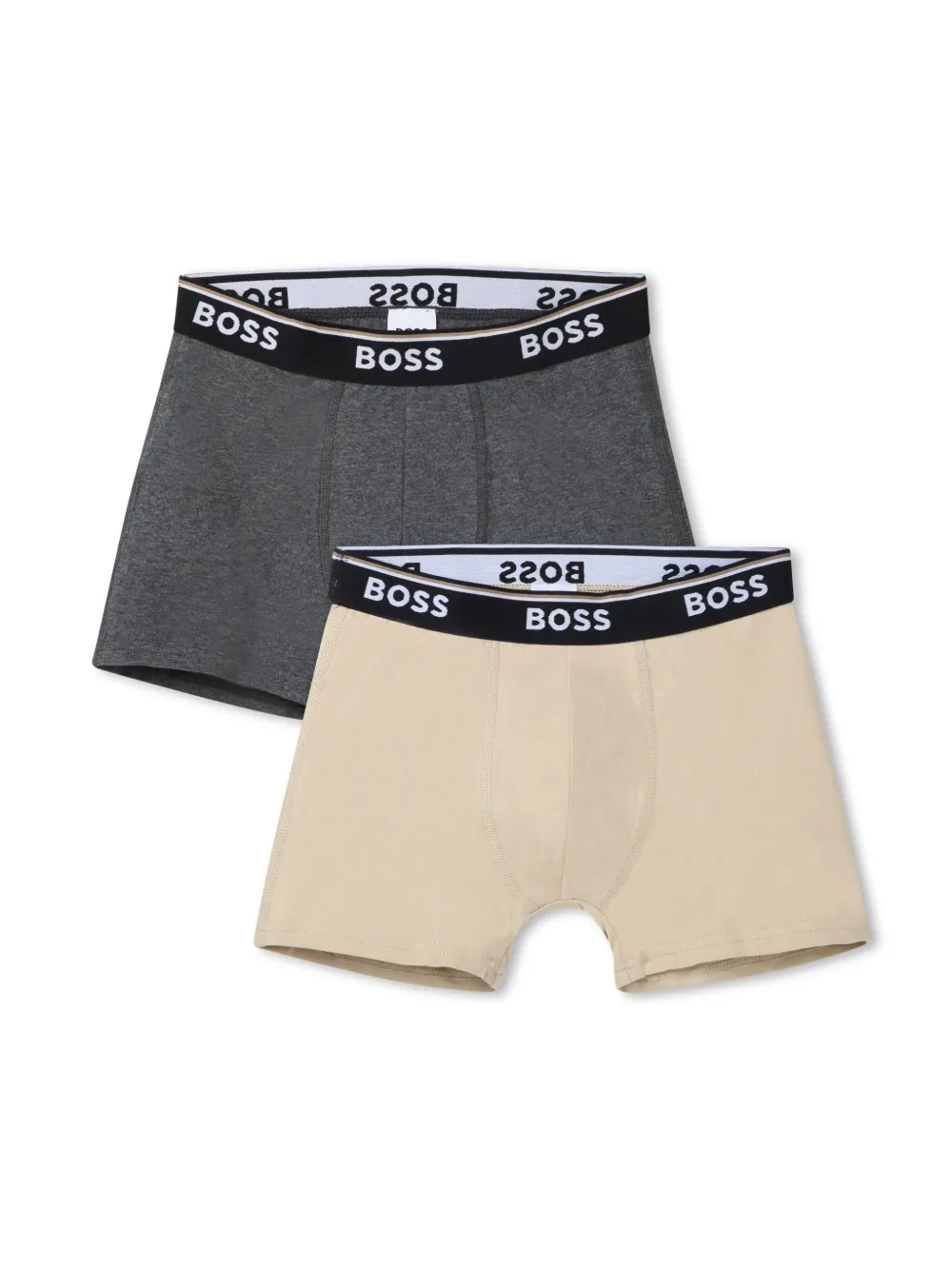 BOSS Kidswear Boxershorts met logoband Beige