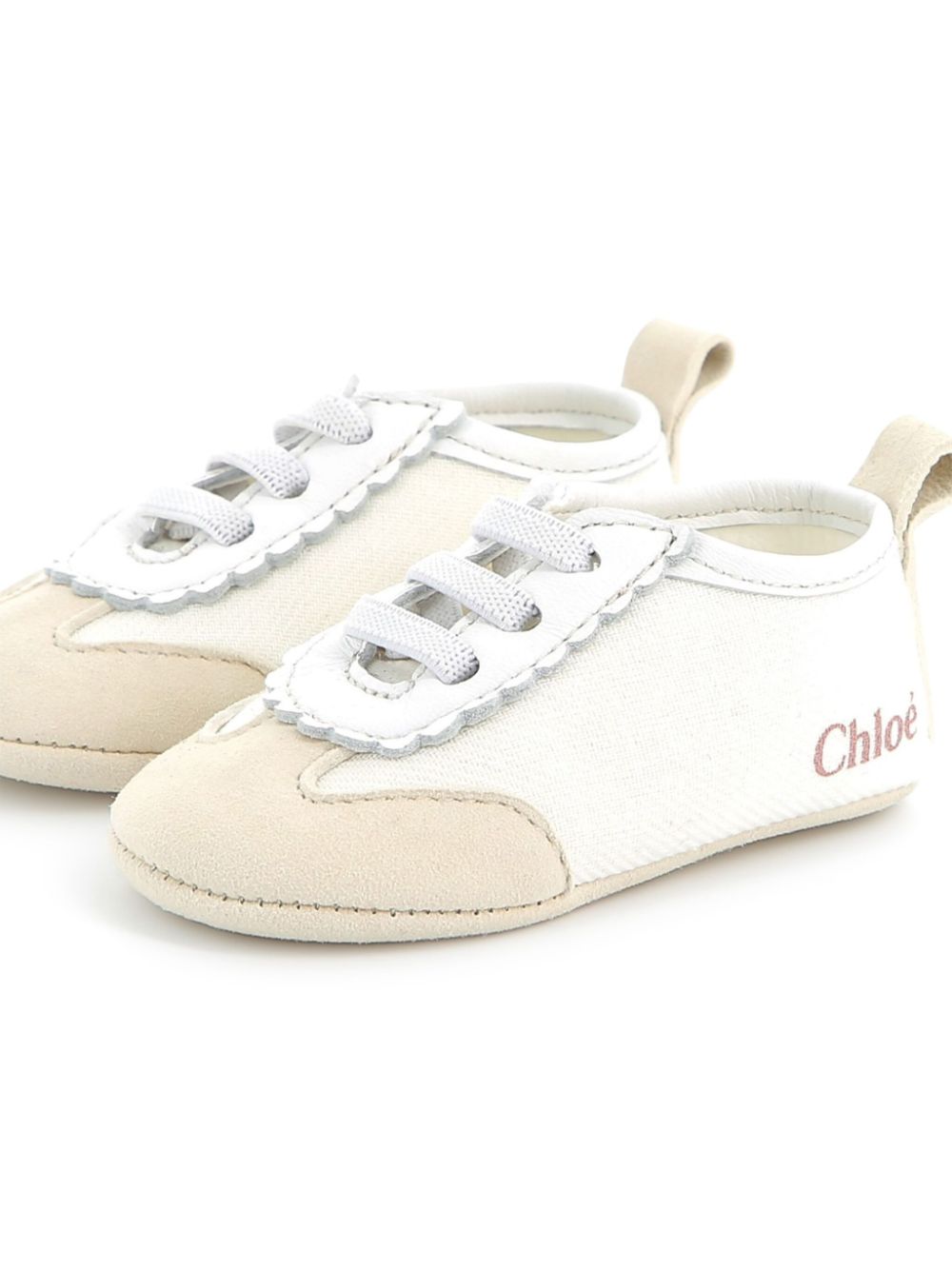 Chloé Kids logo-print slippers - Wit