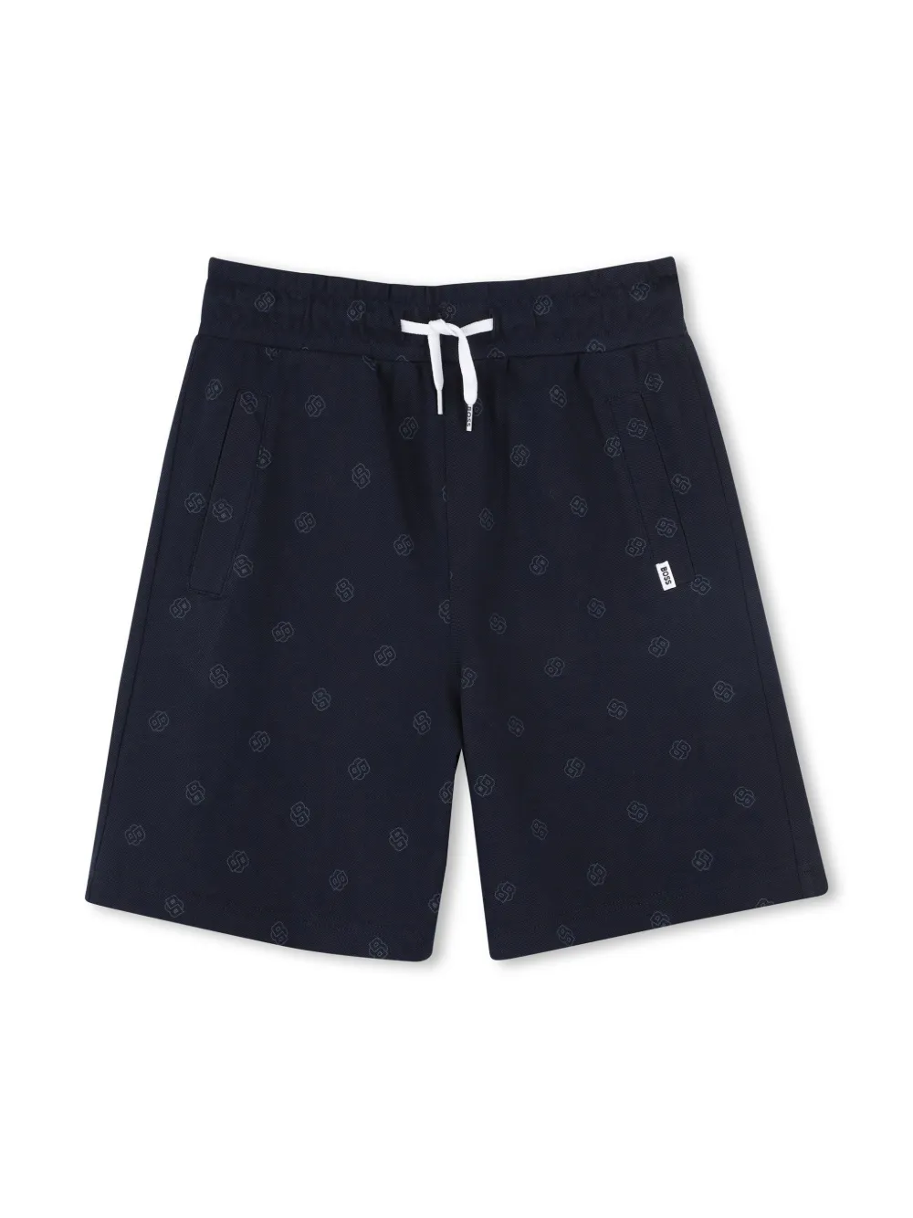 BOSS Kidswear Shorts met logoprint Blauw