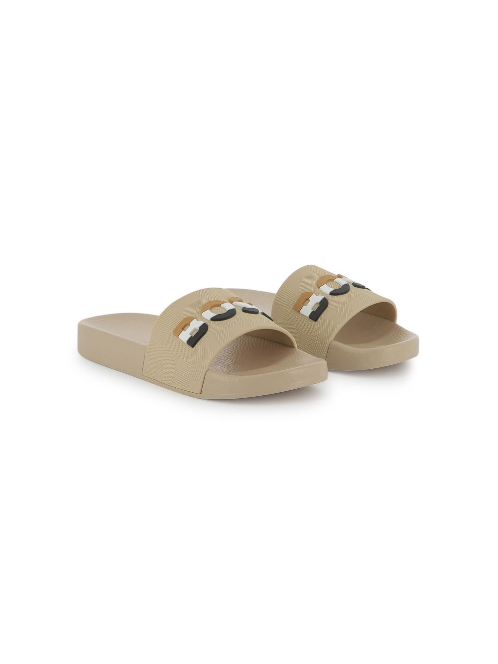 BOSS Kidswear logo-embossed slides Neutrals