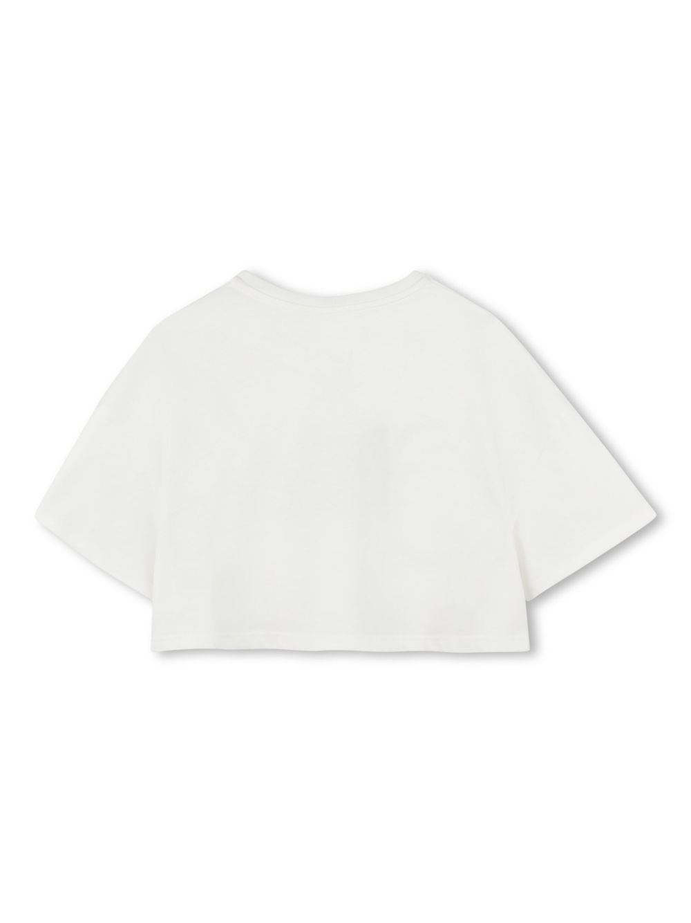 Chloé Kids Cropped T-shirt met logoprint - Wit